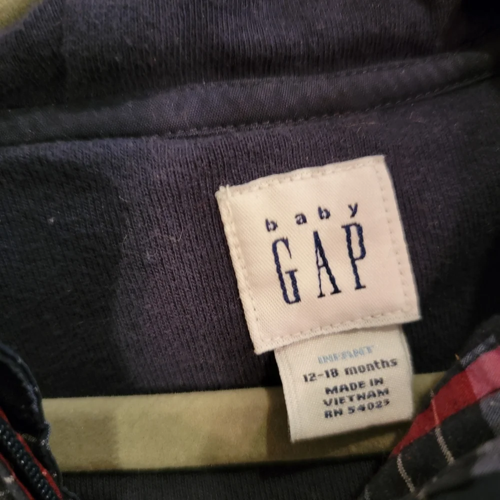 Vintage Baby Gap windbreaker plaid 12-18 month windbreaker spring jacket blue